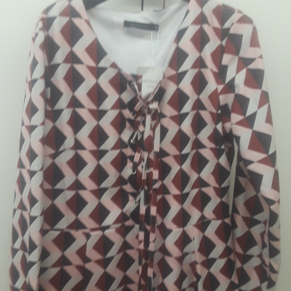 HDY Haoduoyi Women PiNK RED Geometric print Midi Dress XXL - Picture 12 of 13